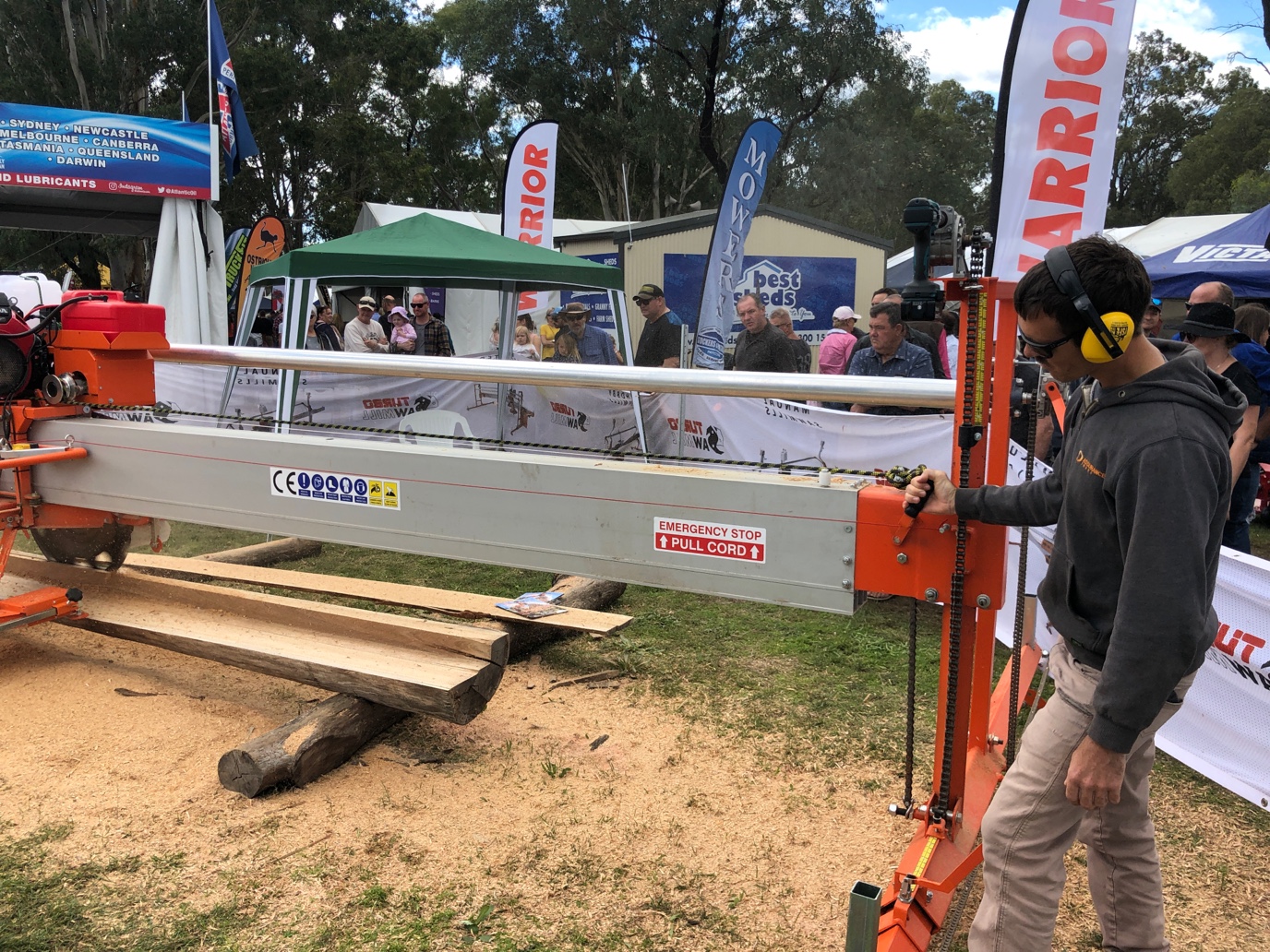 New owner testing out his Automated mill at an Australian show.